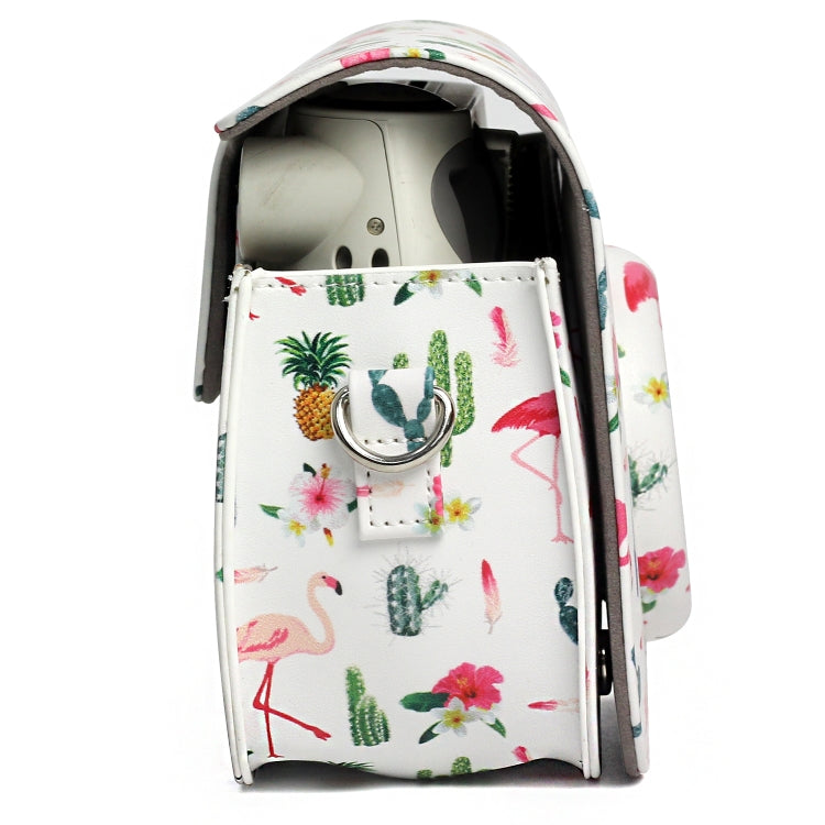 Flamingo Cactus Pattern PU Leather Protective Camera Case Bag For FUJIFILM Instax Mini 7S / 7C Camera - Camera Accessories by buy2fix | Online Shopping UK | buy2fix