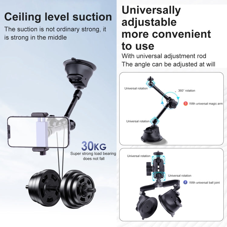 Single Suction Cup Connecting Rod Arm Phone Clamp Mount (Black) - DJI & GoPro Accessories by buy2fix | Online Shopping UK | buy2fix