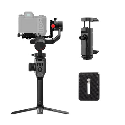 MOZA AirCross 2 Professional 3 Axis Handheld Gimbal Stabilizer with Phone Clamp + Quick Release Plate for DSLR Camera and Smart Phone, Load: 3.2kg(Black) - Handheld Stabilizer by MOZA | Online Shopping UK | buy2fix