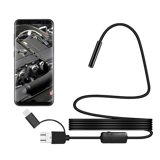 Y101 8mm Spiral Head 3 In 1 Waterproof Digital Endoscope Inspection Camera, Length: 2m Hard Cable (Black) - Consumer Electronics by buy2fix | Online Shopping UK | buy2fix