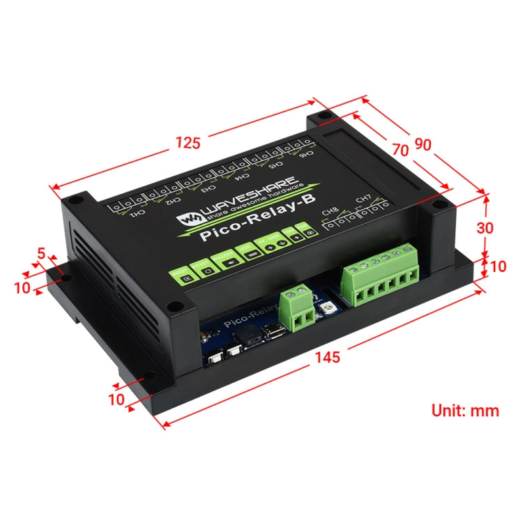 Waveshare Multi Protection 8-Channel Industrial Relay Module for Raspberry Pi Pico - Mini PC Accessories by WAVESHARE | Online Shopping UK | buy2fix