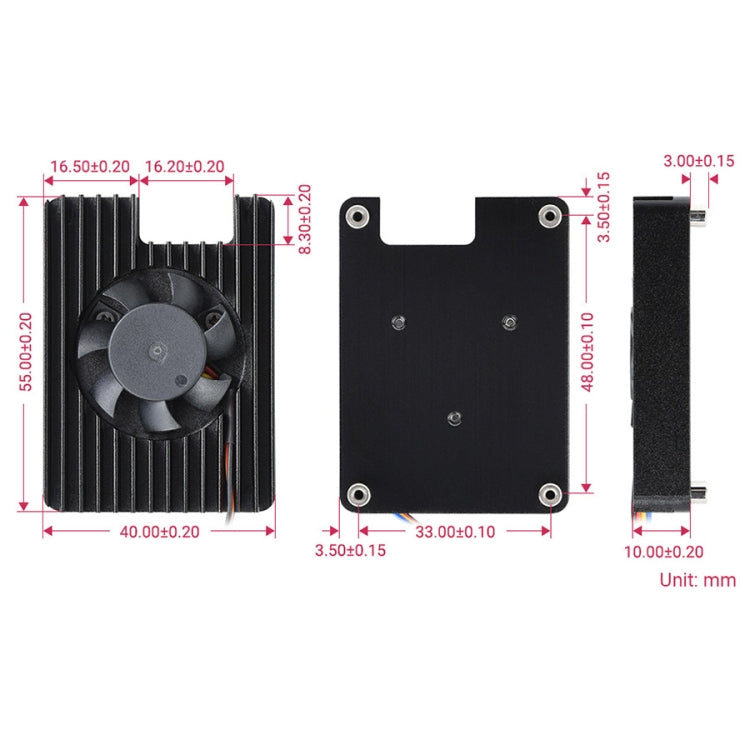 Waveshare Dedicated All-in-One 3007 Cooling Fan for Raspberry Pi CM4, Speed Adjustable, with Thermal Tapes - Modules Expansions Accessories by WAVESHARE | Online Shopping UK | buy2fix