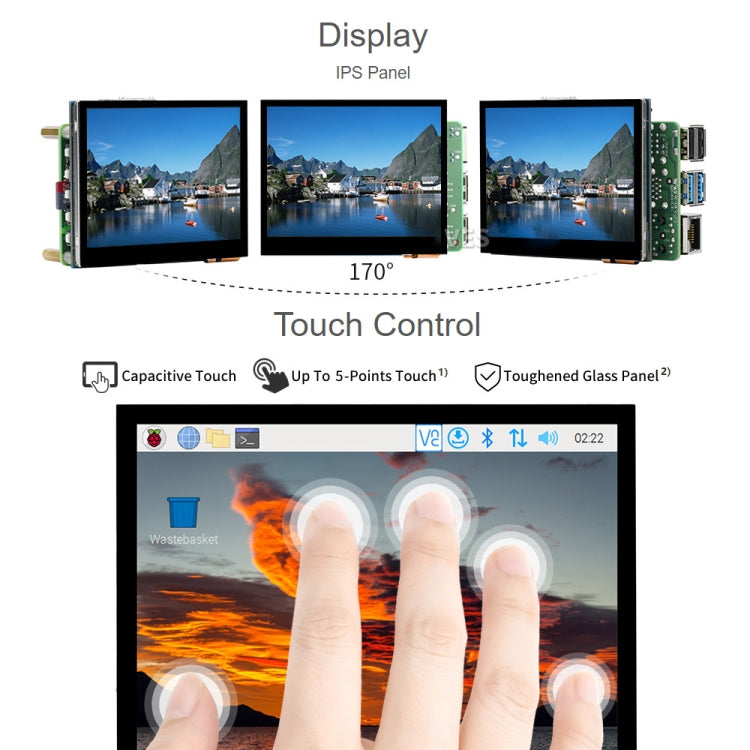 Waveshare 3.5 inch HDMI Capacitive Touch IPS LCD Display (E), 640 x 480, Audio Jack - Modules Expansions Accessories by WAVESHARE | Online Shopping UK | buy2fix