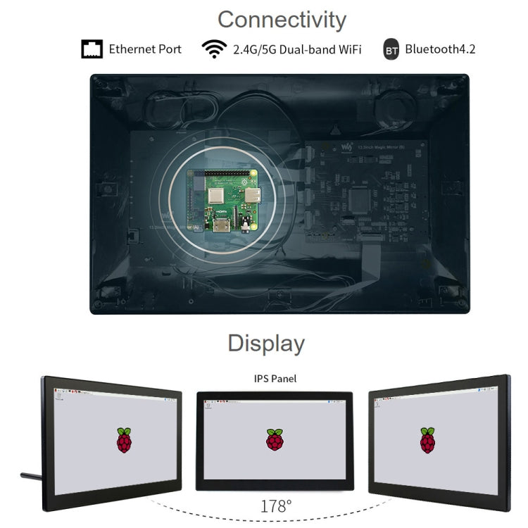 Waveshare 13.3 inch Mini-Computer Powered by Raspberry Pi 3A+, HD Touch Screen(EU Plug) - Modules Expansions Accessories by WAVESHARE | Online Shopping UK | buy2fix