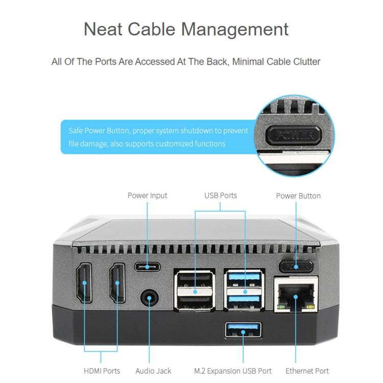 Waveshare Argon One M.2 Aluminum Case For Raspberry Pi 4, with M.2 Expansion Slot - Modules Expansions Accessories by WAVESHARE | Online Shopping UK | buy2fix