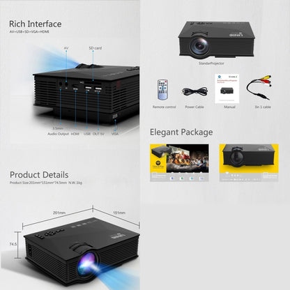 UC68+ 40ANSI 1024 x 600P Home Theater Multimedia HD LED Projector,  Support USB/SD/HDMI/VGA/IR - LED Projector by buy2fix | Online Shopping UK | buy2fix