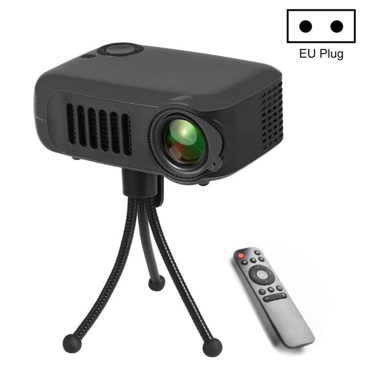 A2000 Portable Projector 800 Lumen LCD Home Theater Video Projector, Support 1080P, EU Plug (Black) - Consumer Electronics by buy2fix | Online Shopping UK | buy2fix