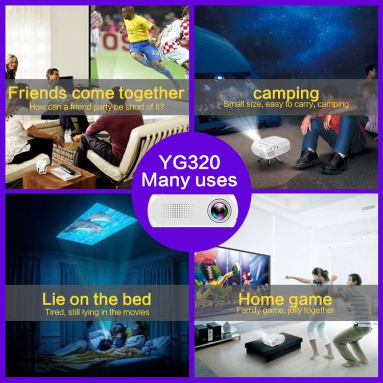 YG320 320*240 Mini LED Projector Home Theater, Support HDMI & AV & SD & USB (White) - Mini Projector by buy2fix | Online Shopping UK | buy2fix