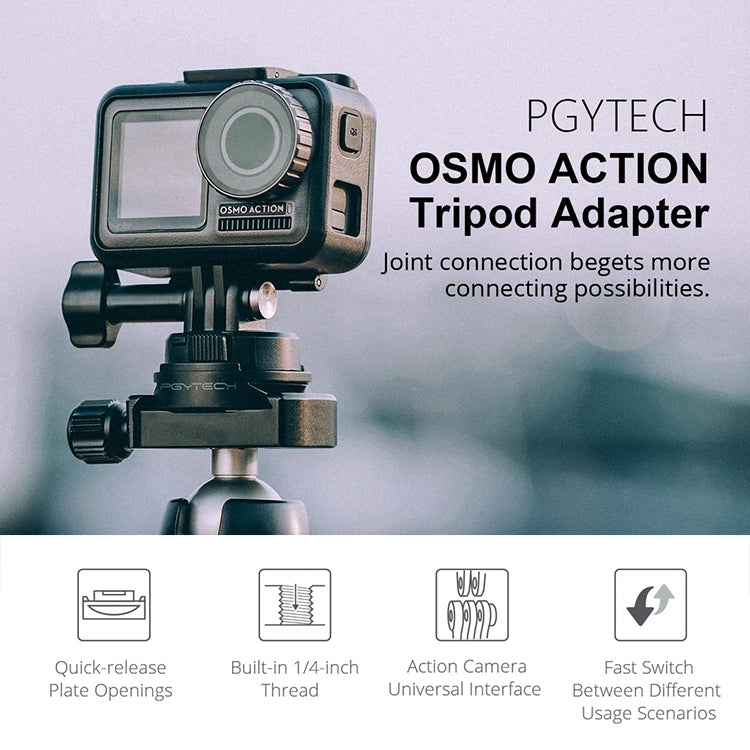 PGYTECH P-11B-023 Tripod Adapter for DJI Osmo Action(Black) - Other by PGYTECH | Online Shopping UK | buy2fix