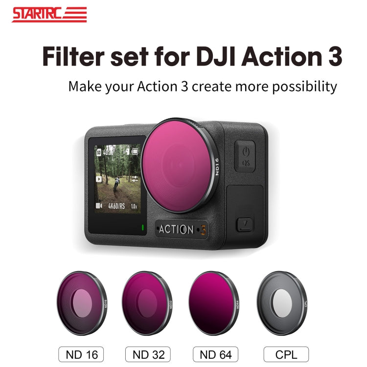 For DJI Action 3 STARTRC 4 in 1 ND16 + ND32 + ND64 + CPL Lens Filter - Lens Filter by STARTRC | Online Shopping UK | buy2fix