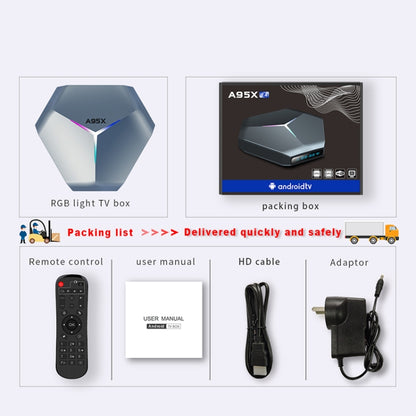 A95X F4 8K UHD Smart TV BOX Android 10.0 Media Player wtih Remote Control, Amlogic S905X4 Quad Core Cortex-A55 up to 2.0GHz, RAM: 4GB, ROM: 64GB, 2.4GHz/5GHz WiFi, Bluetooth, EU Plug(Metallic Blue) - Consumer Electronics by Beelink | Online Shopping UK | buy2fix