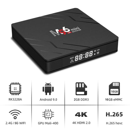 M96mini 4K Smart TV BOX Android 9.0 Media Player wtih Remote Control, Quad-core RK3228A, RAM: 2GB, ROM: 16GB, Dual Band WiFi, EU Plug - Consumer Electronics by buy2fix | Online Shopping UK | buy2fix