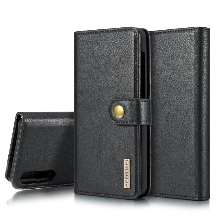 For Galaxy A50 & A30s & A50s DG.MING Crazy Horse Texture Flip Detachable Magnetic Leather Case with Holder & Card Slots & Wallet(Black) - Galaxy Phone Cases by DG.MING | Online Shopping UK | buy2fix