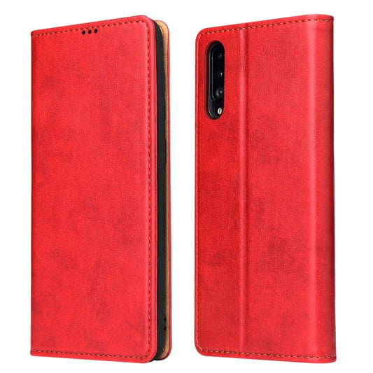 Fierre Shann Dermis Texture PU +TPU Horizontal Flip Leather Case with Holder & Card Slots & Wallet For Galaxy A50(Red) - Galaxy Phone Cases by FIERRE SHANN | Online Shopping UK | buy2fix