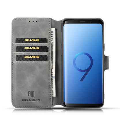 DG.MING Retro Oil Side Horizontal Flip Case with Holder & Card Slots & Wallet for Galaxy S9(Grey) - Galaxy Phone Cases by DG.MING | Online Shopping UK | buy2fix