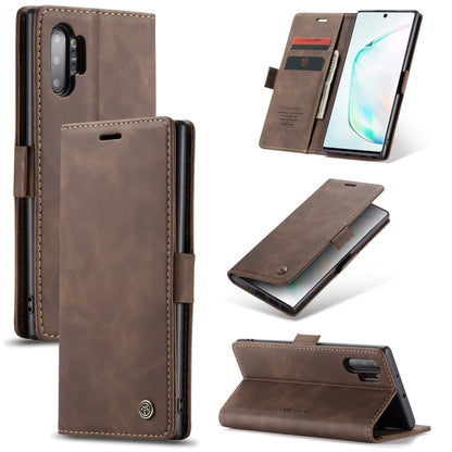 CaseMe-013 Multifunctional Horizontal Flip Leather Case with Card Slot & Holder & Wallet for Galaxy Note 10+(Coffee) - Galaxy Phone Cases by CaseMe | Online Shopping UK | buy2fix