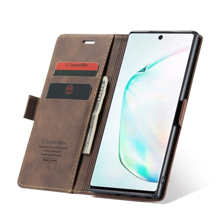 CaseMe-013 Multifunctional Horizontal Flip Leather Case with Card Slot & Holder & Wallet for Galaxy Note 10+(Coffee) - Galaxy Phone Cases by CaseMe | Online Shopping UK | buy2fix