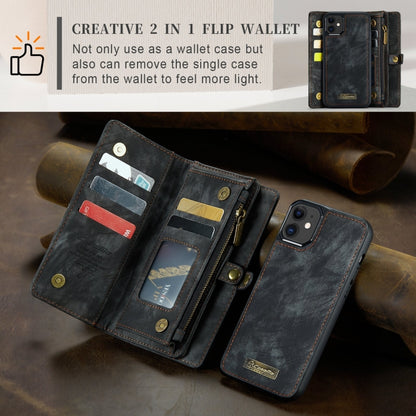 For iPhone 11 CaseMe-008 Detachable Multifunctional Horizontal Flip Leather Case with Card Slot & Holder & Zipper Wallet & Photo Frame (Black) - iPhone 11 Cases by CaseMe | Online Shopping UK | buy2fix