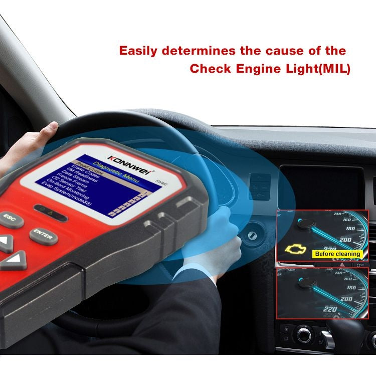 KONNWEI KW860 Car 2.8 inch TFT Color Screen Battery Tester Support 8 Languages / I Key Analysis Function - Code Readers & Scan Tools by KONNWEI | Online Shopping UK | buy2fix