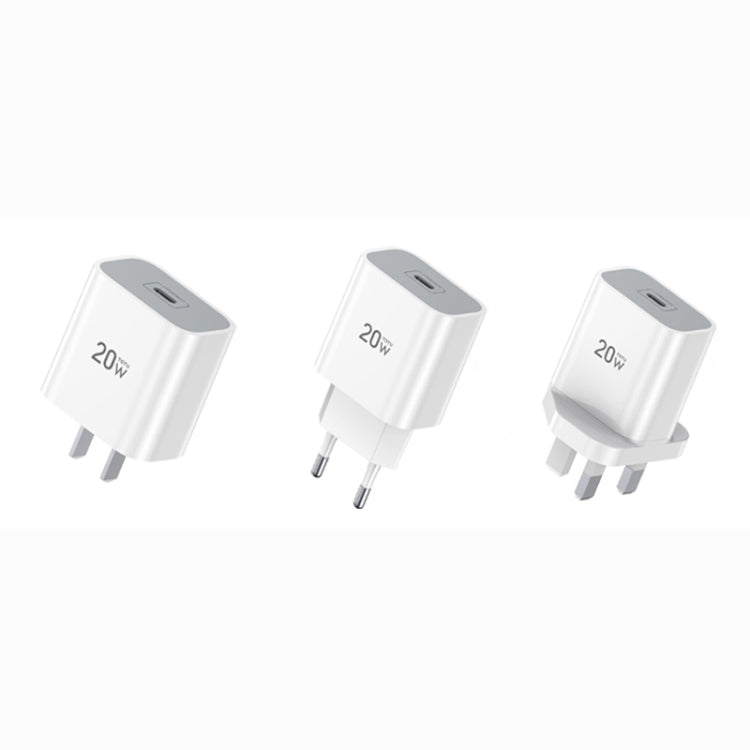 TOTUDESIGN HY034 Glory Series 20W Type-C / USB-C Fast Charging Travel Charger Power Adapter, EU Plug(White) - USB Charger by TOTUDESIGN | Online Shopping UK | buy2fix