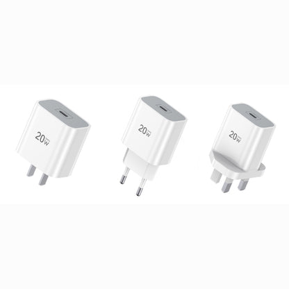 TOTUDESIGN CACQ-011 Glory Series 20W Type-C / USB-C Fast Charging Travel Charger Power Adapter, UK Plug(White) - Apple Accessories by TOTUDESIGN | Online Shopping UK | buy2fix