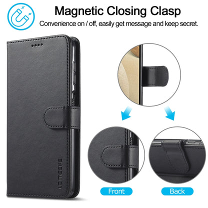 For Samsung Galaxy A12 LC.IMEEKE Calf Texture Horizontal Flip Leather Case, with Holder & Card Slots & Wallet & Photo Frame(Black) - Galaxy Phone Cases by LC.IMEEKE | Online Shopping UK | buy2fix