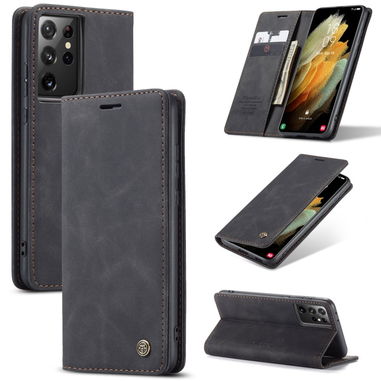 For Samsung Galaxy S21 Ultra 5G CaseMe 013 Multifunctional Horizontal Flip Leather Case with Holder & Card Slot & Wallet(Black) - Galaxy S21 Ultra 5G Cases by CaseMe | Online Shopping UK | buy2fix