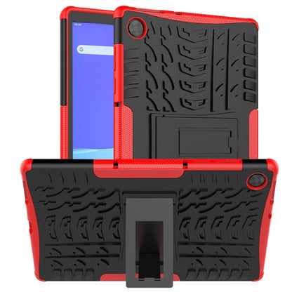 For Lenovo Tab M10 HD Gen 2 (TB-X306F) Tire Texture TPU+PC Shockproof Case with Holder(Red) - Lenovo by buy2fix | Online Shopping UK | buy2fix