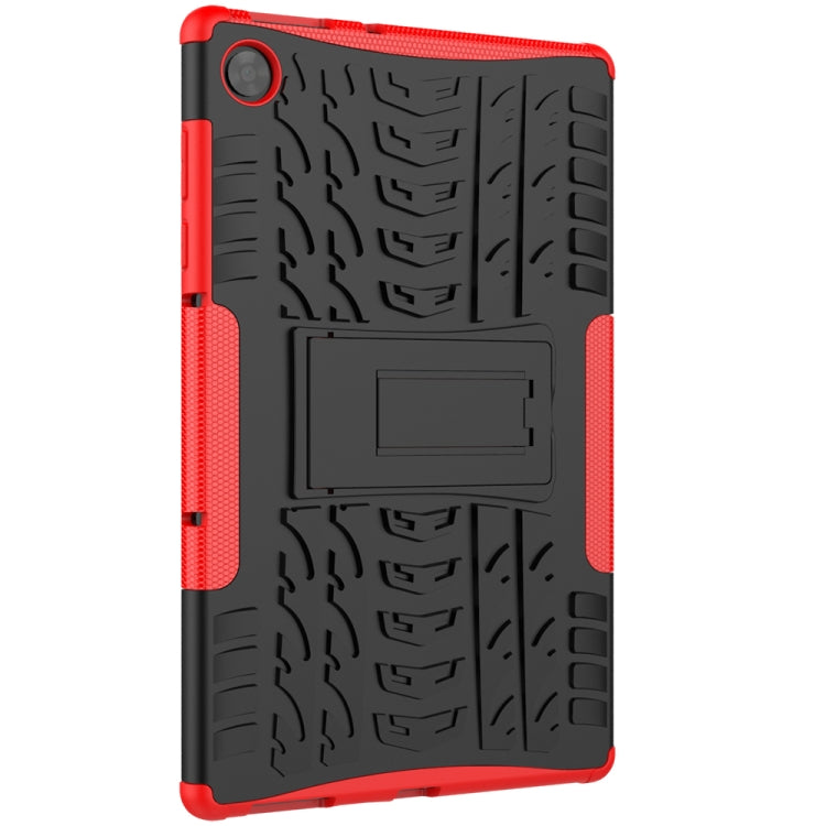 For Lenovo Tab M10 HD Gen 2 (TB-X306F) Tire Texture TPU+PC Shockproof Case with Holder(Red) - For Lenovo by buy2fix | Online Shopping UK | buy2fix