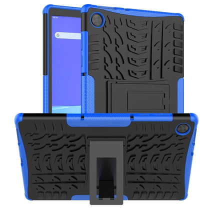 For Lenovo Tab M10 HD Gen 2 (TB-X306F) Tire Texture TPU+PC Shockproof Case with Holder(Blue) - For Lenovo by buy2fix | Online Shopping UK | buy2fix