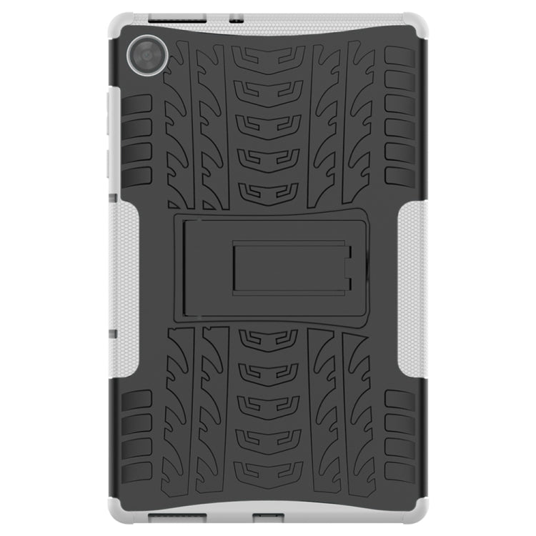 For Lenovo Tab M10 HD Gen 2 (TB-X306F) Tire Texture TPU+PC Shockproof Case with Holder(White) - For Lenovo by buy2fix | Online Shopping UK | buy2fix