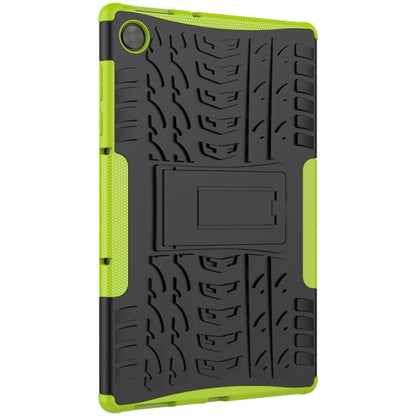 For Lenovo Tab M10 HD Gen 2 (TB-X306F) Tire Texture TPU+PC Shockproof Case with Holder(Green) - For Lenovo by buy2fix | Online Shopping UK | buy2fix