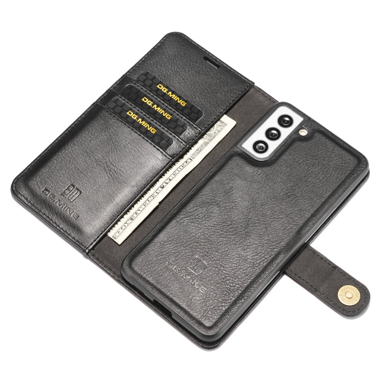 For Samsung Galaxy S21+ 5G DG.MING Crazy Horse Texture Flip Detachable Magnetic Leather Case with Holder & Card Slots & Wallet(Black) - Galaxy S21+ 5G Cases by DG.MING | Online Shopping UK | buy2fix