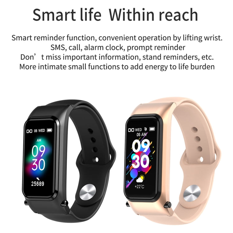 X4 1.14 inch HD Screen Bluetooth Earphone Smart Bracelet, Support Sleep Monitoring / Body Temperature Monitoring / Heart Rate Monitoring(Rose Gold) - Smart Wear by buy2fix | Online Shopping UK | buy2fix