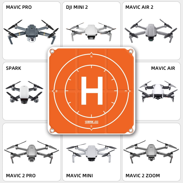 STARTRC 1109143 50cm Portable Drone Universal Foldable Square Parking Apron Landing Pad for DJI FPV / mini 2 / Mavic Air 2 / Air 2S(Orange+Blue) - DJI & GoPro Accessories by STARTRC | Online Shopping UK | buy2fix