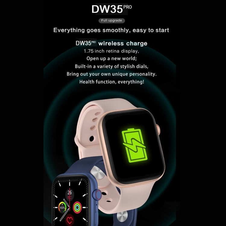 DW35PRO 1.75 inch Color Screen IPX7 Waterproof Smart Watch, Support Bluetooth Answer & Reject / Sleep Monitoring / Heart Rate Monitoring, Style: Steel Strap(Black) - Smart Wear by buy2fix | Online Shopping UK | buy2fix