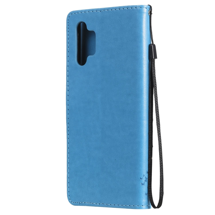 For Samsung Galaxy A32 5G Tree & Cat Pattern Pressed Printing Horizontal Flip PU Leather Case with Holder & Card Slots & Wallet & Lanyard(Blue) - Galaxy Phone Cases by imak | Online Shopping UK | buy2fix