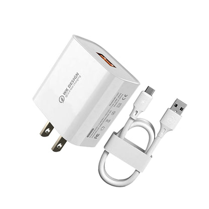 WK WP-U57 Max 18W Maxspeed QC3.0 Fast Charger +  USB to Micro USB Data Cable, Plug Type:US Plug - USB Charger by WK | Online Shopping UK | buy2fix