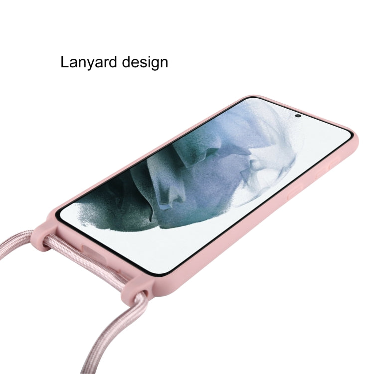 For Samsung Galaxy S21 Ultra 5G Candy Colors TPU Protective Case with Lanyard(Rose Gold) - Samsung Accessories by buy2fix | Online Shopping UK | buy2fix