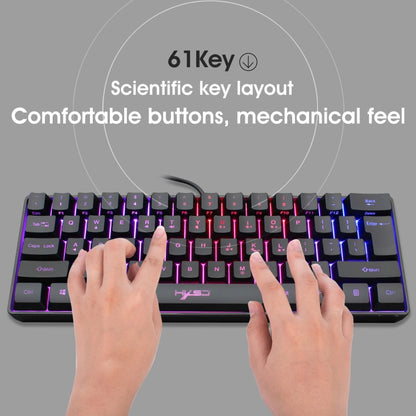 HXSJ V700 61 Keys RGB Lighting Gaming Wired Keyboard (Black) - Wired Keyboard by HXSJ | Online Shopping UK | buy2fix