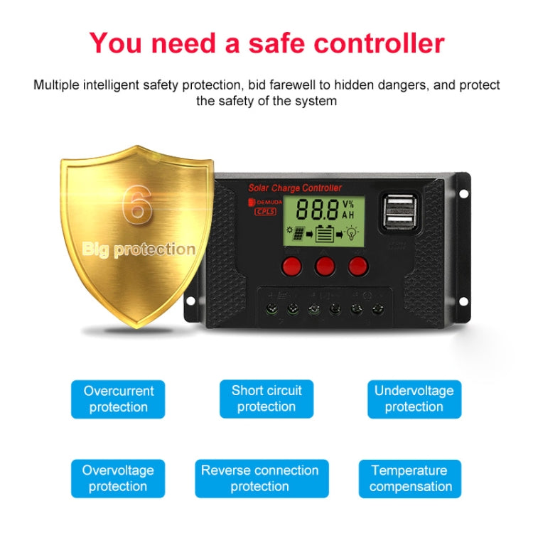 PWM Solar Controller 12V / 24V Lithium Battery Charging Photovoltaic Panel Charging Street Light Controller with Dual USB Output, Model:CPLS-10A - Consumer Electronics by buy2fix | Online Shopping UK | buy2fix