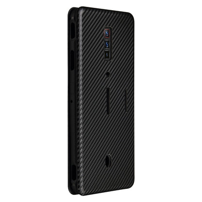 For ZTE nubia Red Magic 6 / 6 Pro Carbon Fiber Texture Horizontal Flip TPU + PC + PU Leather Case with Card Slot(Black) - Mobile Accessories by buy2fix | Online Shopping UK | buy2fix