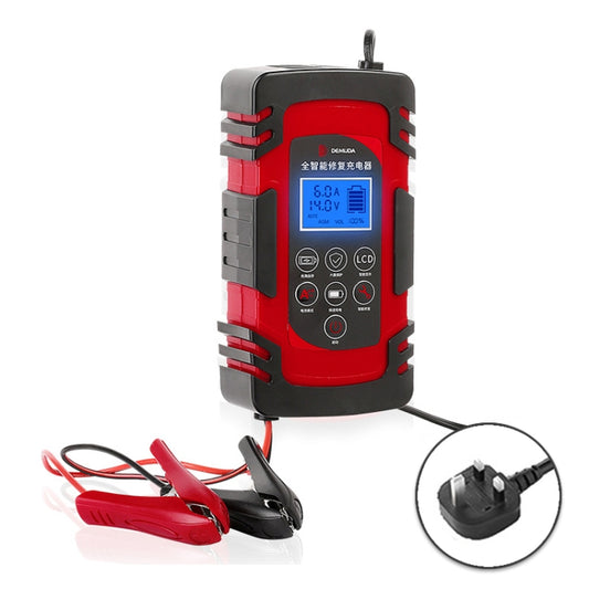 DEMUDA DC-80 Car Battery Charger 12V/24V Intelligent Pulse Repair Type Lead-acid Battery, Plug Type:UK Plug(Red) - In Car by buy2fix | Online Shopping UK | buy2fix