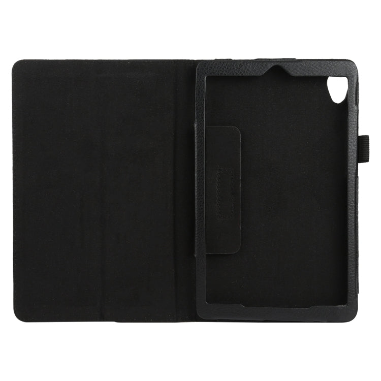 For Lenovo Tab M8 Litchi Texture Solid Color Horizontal Flip Leather Case with Holder & Pen Slot(Black) - For Lenovo by buy2fix | Online Shopping UK | buy2fix