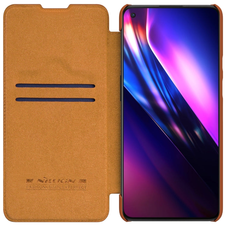 For OnePlus 9 (IN/CN Version) NILLKIN QIN Series Crazy Horse Texture Horizontal Flip Leather Case with Card Slot(Brown) - OnePlus Cases by NILLKIN | Online Shopping UK | buy2fix