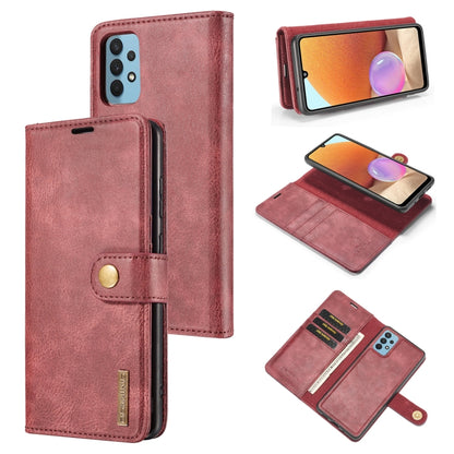 For Samsung Galaxy A32 4G DG.MING Crazy Horse Texture Flip Detachable Magnetic Leather Case with Holder & Card Slots & Wallet(Red) - Galaxy Phone Cases by DG.MING | Online Shopping UK | buy2fix