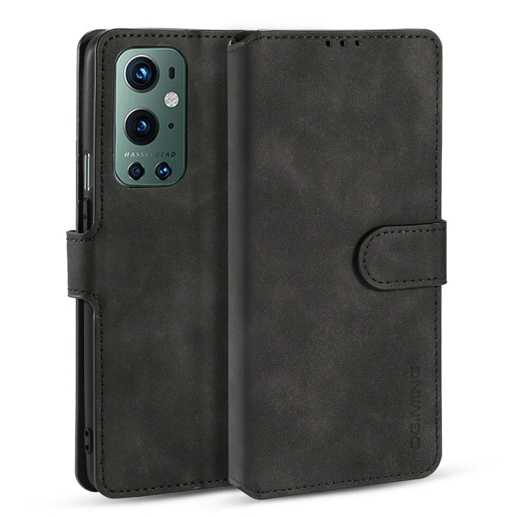 For OnePlus 9 Pro DG.MING Retro Oil Side Horizontal Flip Leather Case with Holder & Card Slots & Wallet(Black) - OnePlus Cases by DG.MING | Online Shopping UK | buy2fix