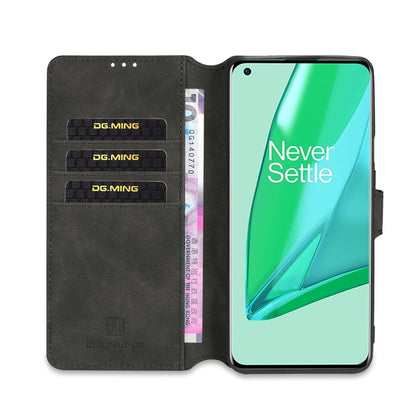 For OnePlus 9 Pro DG.MING Retro Oil Side Horizontal Flip Leather Case with Holder & Card Slots & Wallet(Black) - OnePlus Cases by DG.MING | Online Shopping UK | buy2fix