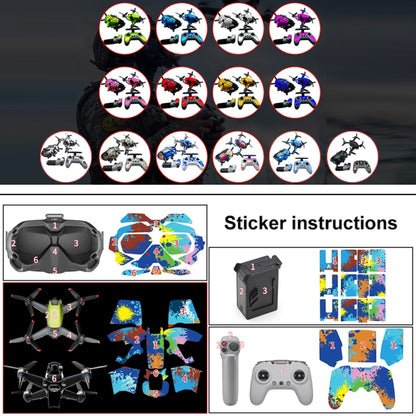 FPV-TZ-SF 4 in 1 Waterproof Anti-Scratch Decal Skin Wrap Stickers Personalized Film Kits for DJI FPV Drone & Goggles V2 & Remote Control & Rocker(Fluorescent Pink) - DJI & GoPro Accessories by buy2fix | Online Shopping UK | buy2fix