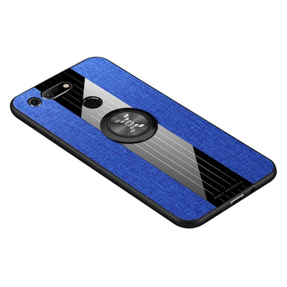 For Huawei Honor View 20 XINLI Stitching Cloth Textue Shockproof TPU Protective Case with Ring Holder(Blue) - Honor Cases by XINLI | Online Shopping UK | buy2fix